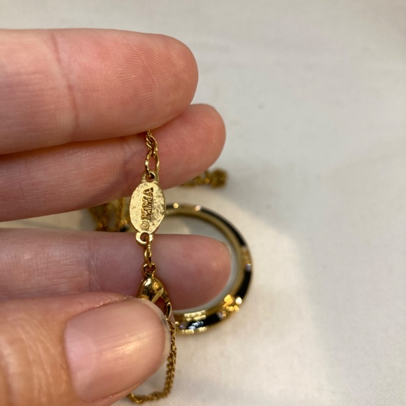 MMA Elegant Black & Clear Rhinestone LENS Statement Necklace 20" - Picture 13 of 15